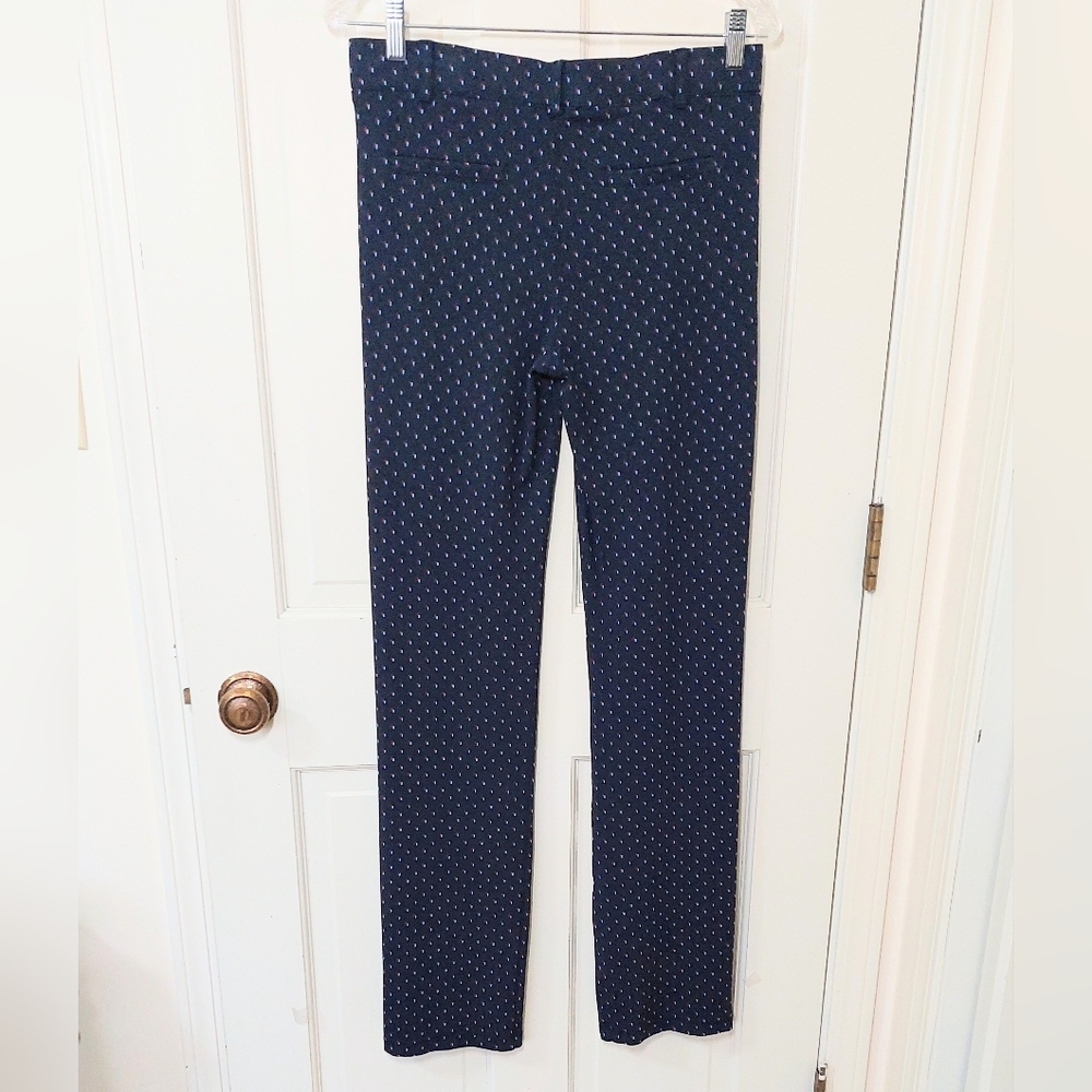 Betabrand Navy Geometric Print Yoga Dress Pants, Size M Long - Picture 3 of 9